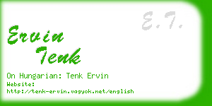 ervin tenk business card